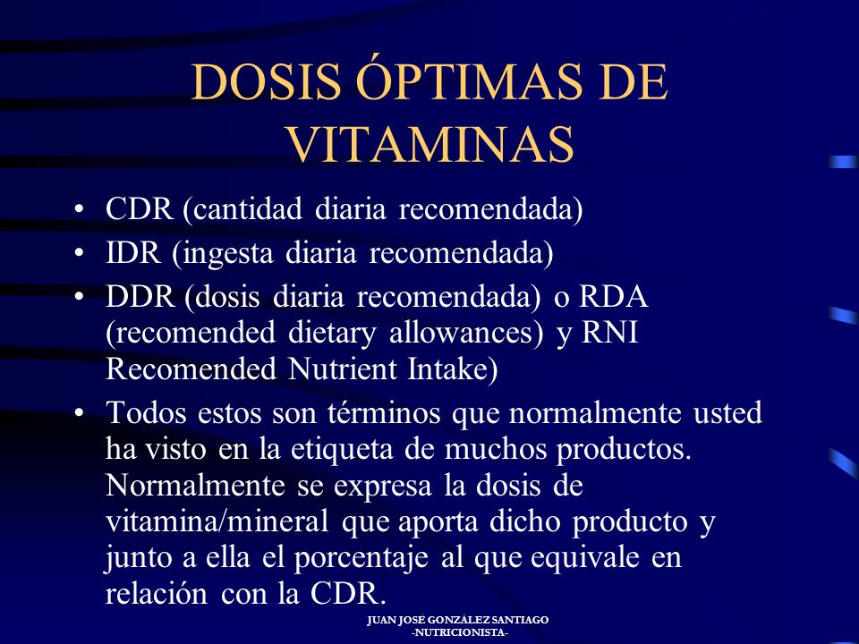 vitaminas diarias recomendadas vitaminas diarias recomendadas
